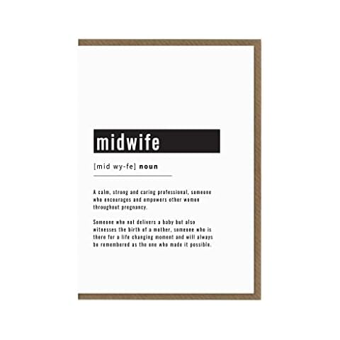 Midwife Definition Card | Midwife Birthday Gift | Midwife Thank You Card | Student Midwife Card | Midwife Meaning Card Cover