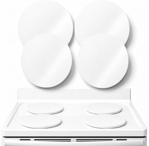 Stove Top Covers for Electric Stove Burner Covers (4 Pack) Electric Burner Covers for Electric Stove Top Includes 2 Large 10 & 2 Small 8 Stove Eye Covers Electric Stove Cover (White)