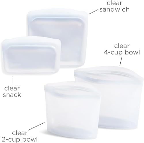 Bolsas de silicona Stasher herméticas y reutilizables en pack de 4 formatos transparentes 6