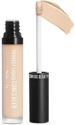 Swiss Beauty Liquid Light Weight Concealer With Full Coverage |Easily Blendable Concealer For Face Makeup With Matte Finish | Shade- Light - Moyen, 6g