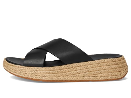 FitFlop Women's F-Mode Espadrille Leather Flatform Cross Slides Wedge Sandal4