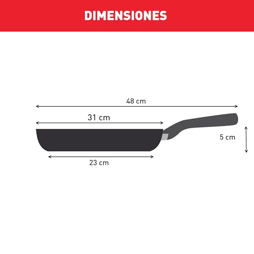 Tefal Titanium Essential Frying Pan 30 cm, Non-Stick Coating, Metal Safe, All Hobs Compatible Except Induction, Flawless Glide, Everyday Use, B9410744