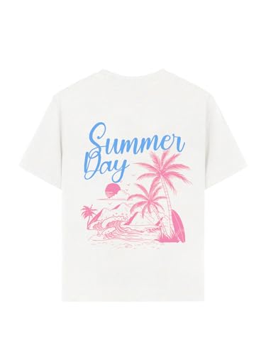 Image of SOLY HUX Girl's Short Sleeve Graphic Tees Crew Neck Beach Tops Casual Summer T-Shirts