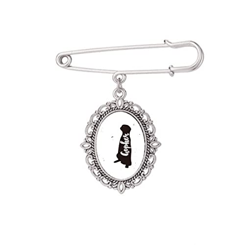Broche girafe originale motif animal noir et blanc taille M accessoire vêtement