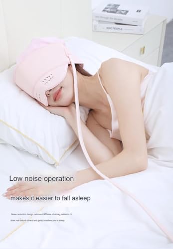 Casque de massage tête et yeux rose rechargeable avec compresse chaude - 4