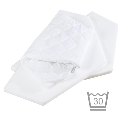 roba Laufgittermatratze 6 eckig - Matratze für Laufgitter / Laufstall hexagonal - Laufgittereinlage mit abnehmbarem Bezug - Weiß gesteppt