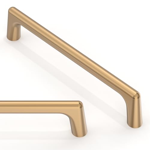 10 Pack Champagne Bronze Cabinet Pulls 5 Inch(128mm) Kitchen Cabinet Handles Solid Zinc Alloy Cabinet Hardware Drawer Pulls