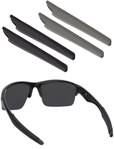 Image of BLAZERBUCK Replacement Temple Sleeves Ear Socks for Oakley Bottle Rocket OO9164 Sunglass - Black + Grey