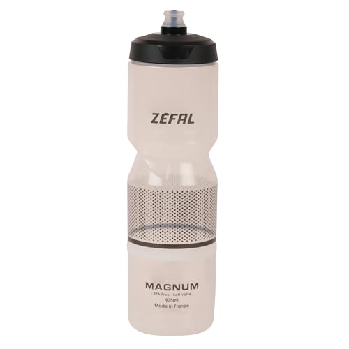ZEFAL Magnum Grande Contenance, Gourde Vélo/VTT et Sport Réutilisable sans BPA - Bidon Eau Soft Couvercle Vissable - Fabriqué en France - Noir...