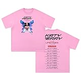 Katy Perry The Lifetimes Tour 2025 T-shirt col rond  manches courtes en coton pour homme et femme, rose, L