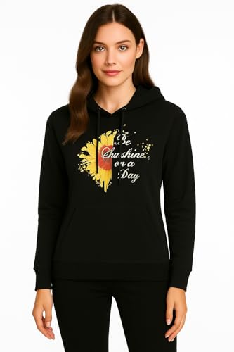 Image of Raves Womens Stylish Printed Hoodie | Trendy Cotton Fleece Hooded Sweatshirt for Women & Girls | Full Sleeve Winter Wear Pullover