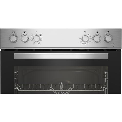 Beko BBUE12020X Einbau-Herd-Set, Multifunktionsofen mit 6 Heizarten und Glaskeramik-Kochfeld, SteamShine-Reinigung, AeroPerfect, Schwarz-Edelstahl