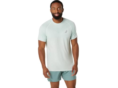 ASICS Men's Seamless Short Sleeve TOP Running Top, L, Light Celadon/Birch