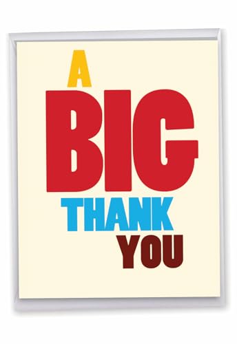 NobleWorks - X-Large Boss Thank You Card with Envelope (8.5 x 11 Inch), Notecard for Manager, Office Appreciation - Big Thank You Card J9689