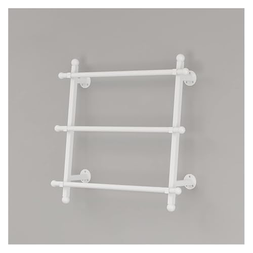 Aufbewahrungsregal, Spulenbandständer, Aufbewahrungsregal for Seidenschal/Schal/Hijab/Band, kleiner Handtuchhalter for Aufhängen an der Wand mit abnehmbarer Stange, 20 cm Abstand(White,65X60cm/25.5X23