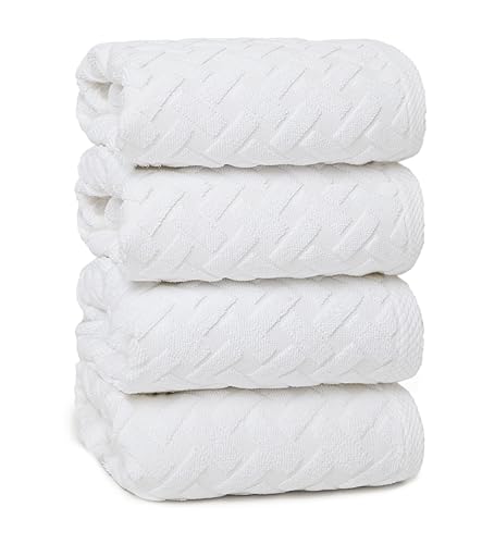 Casual Living P-1 28647 White Cane Cotton Hand Towel Hotel-Style Hand Towels Ultra-Soft Highly Absorbent Machine Washable Quick-Drying 4-Piece Hand Towel Set cover
