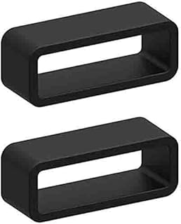 ADAMO 20mm 22mm 24mm Soft Silicone Watch Strap Loops/Keepers Holder Retainer Loop Replacement - Black Color Strap Loop