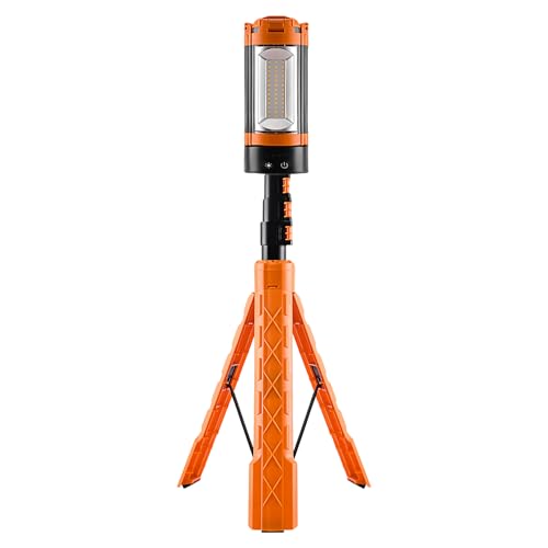 Hitburu Luz Telescópica - Lámpara LED para Exterior | Linterna Extensible 10000mAh Impermeable Magnética Regulable con Trípode y Soporte para Senderismo y Hogar