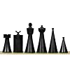 1940s Art Deco Series Weighted Staunton Chess Pieces in Ebonized Boxwood & Natural Boxwood 3.8 King | Handcrafted Wooden Chessmen for Collectors & Tournament Play by Chessbazaar