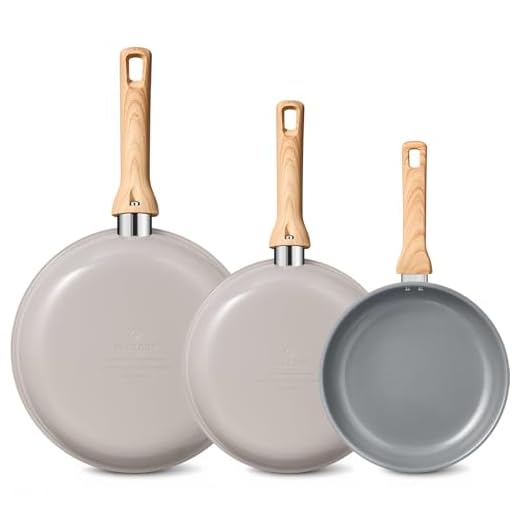 BLAZANT Non Stick Frying Pans Set, 3-Piece Ceramic Nonstick Skillets