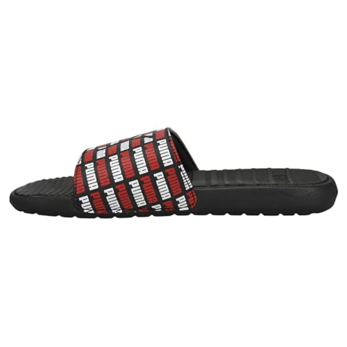 PUMA PUMA Men's Cool Cat Slide Sandal, Echo Black-White-High Risk Red, 11