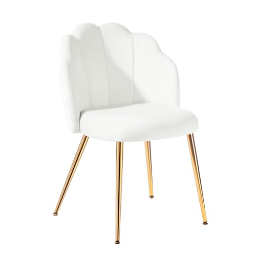 Eufurnibi ‌Chaise de Coiffeuse Design en Velours avec Pieds Métal Doré - Fauteuil Coquillage...