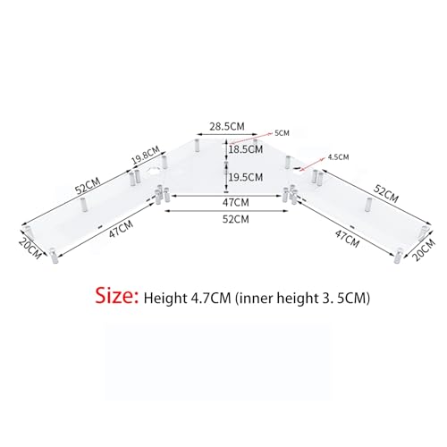 Support de moniteur transparent extra long en acrylique rigide pour 3 écrans PC - 7