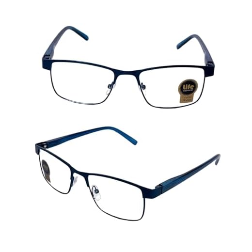 Armação Óculos Grau Metalico Azul Para Leitura Perto (+2.00)