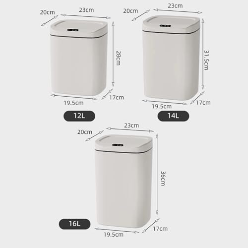 Caneca de basura eléctrica automática grande 14L miniatura 2