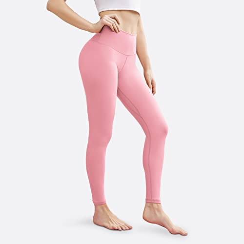 Desol 25”/28” Yoga Leggings With Inner/Side Pockets For Women, High Waisted Workout Pants, Tummy Control Butt Lifting D-Pink #TOP2