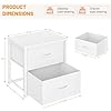 DAOUTIME 2-Pack Stackable Storage Drawers (4 Drawers Total), White Closet Organizer with Wooden Top & Metal Frame, Freestanding or Stackable Dresser for Bedroom, Living Room, Under Bed
