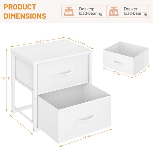 DAOUTIME 2-Pack Stackable Storage Drawers (4 Drawers Total), White Closet Organizer with Wooden Top & Metal Frame, Freestanding or Stackable Dresser for Bedroom, Living Room, Under Bed - Thumbnail 3