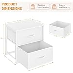 2-Pack Stackable Storage Drawers (4 Drawers Total), White Closet Organizer with Wooden Top & Metal Frame, Freestanding or Stackable Dresser for Bedroom, Living Room, Under Bed - Image 3