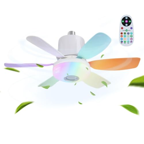 Lámpara de techo con ventilador regulable y luz LED para el dormitorio