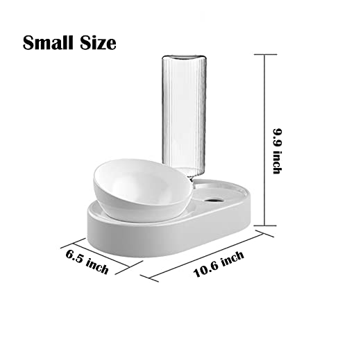 Raised Cat Bowls With Automatic Water Dispenser Bottle, Elevated 0°-15°Adjustable Tilted Pet Food Water Feeder Bowls Stress-Free Suit For Cats Dogs #TOP4