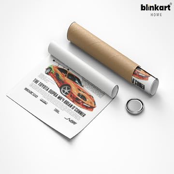 Image of BLINKART Toyota Supra MK4 (Fast & Furious)Car Posters Sticker Gift Items for Boys Room Wall Decor || Comes with Double-Sided Tape|| Decoration Bedroom Living Room Office Studio Decor | 12x18 In (A3) - CAR-297