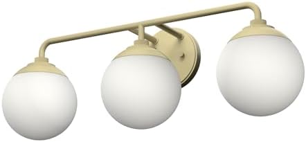 Hunter - Hepburn 3-light Modern Brass, Medium Size Vanity Light, Dimmable, Modern Style, for Bedrooms, Kitchens, Foyers, Bathrooms - 19177
