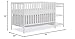 Dream On Me Synergy 3-in-1 Convertible Full-Size Baby Crib & Changer, White, Open Storage, GreenGuard Gold & JPMA, Pinewood, Converts to Day & Toddler Bed, 4 Mattress Heights, 1″ Changing Pad,