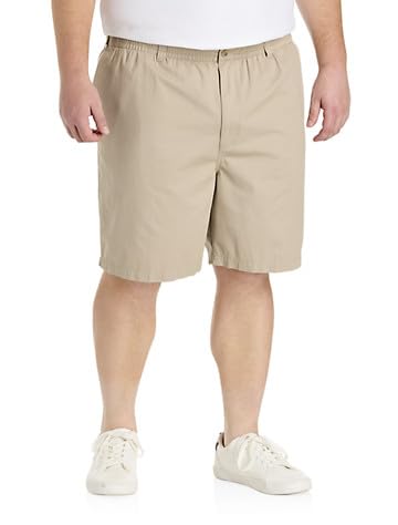 Harbor Bay by DXL Men's Big and Tall Elastic-Waist Cotton Shorts