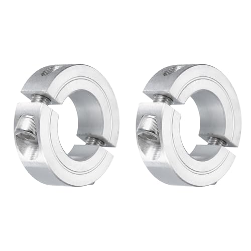 uxcell 2Pcs Double Split Clamp-On Shaft Collar 7/8" Bore, Aluminum Alloy
