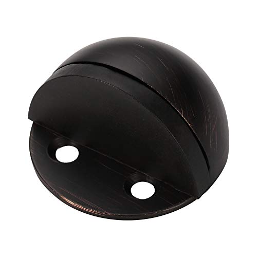 Alzassbg AL9031ORB Oil Rubbed Bronze, Contemporary Half Dome Heavy Duty Floor Mounted Door Stop with Rubber Bumper 5 Pack