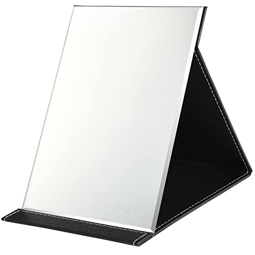 OSDUE Specchi da Tavolo, Oversized Specchio da Viaggio Pieghevole, Specchio Trucco Pieghevole, Specchio Portatile da Trucco con Pelle PU, per Scrivania da Ufficio, Tavolo da Trucco e Viaggio