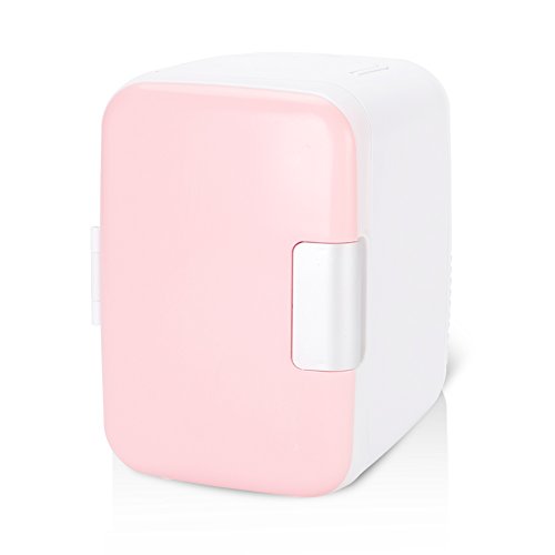 Minikühlschrank, tragbarer elektrischer Kühler und Wärmer, 4 Liter/6 Dosen, AC- und DC-Netzkabel, eintüriger Kühlschrank, Geeignet für