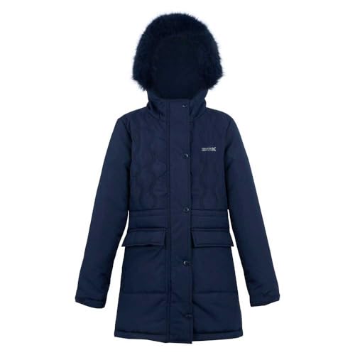 Image of Regatta Kids Fabrizia II Quilted Jacket Water Repellent Reflective Trims Insulated Winter Coat