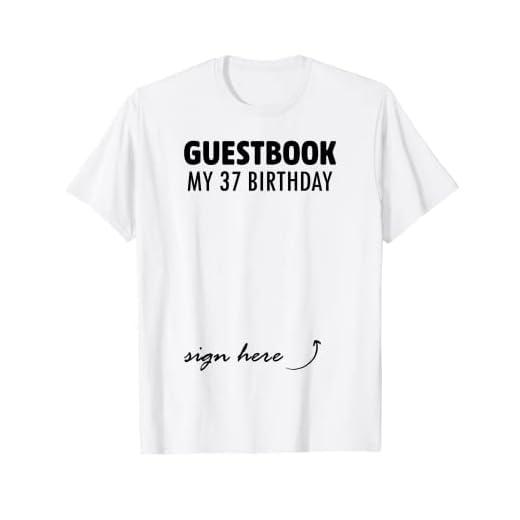 Libro de visitas alternativo 37 cumpleaños decoraciones para él ella Camiseta