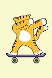  Patinador de gato patinador: Funny Dab-Daave Skateboard regalos portátil alineado (formato A5, 15. 24 x 22. 86 cm, 120 páginas)