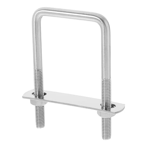 FENICAL Stainless Steel Square U Bolts Kit M8×50×100 Heavy Duty U-Shaped Metal Clamps with Frame Plate and Nuts for Boat Trailers Solar Panels and Industrial Use