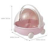 NULYLU Caja Organizadora para Cochecito de Ñiño Tapa Abatible, Diseño Portátil y Compacto, Color Rosa, Estuche de Almacenamiento Multifuncional para Juguetes, Cosméticos y Escritorio,