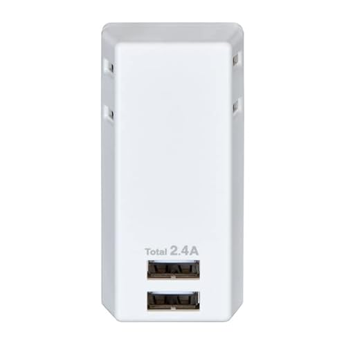 停電対策 エルパ USBタップ 過電流保護 急速充電 2個口 2ポート 2.4A コードなし