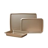 Cravings Bake-Anything 3-Piece Sheet Pan Set, Nonstick Steel Baking Sheets for Pizza, Cake, and Cookie Baking, Oversized, Medium, and Small Pans – Kitchen Essentials by Chrissy Teigen